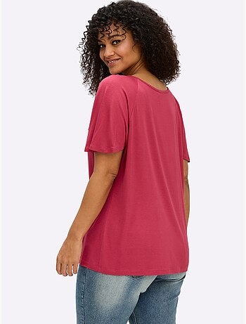 T-shirt Large Encolure Ronde - Taille Standard - Sheego