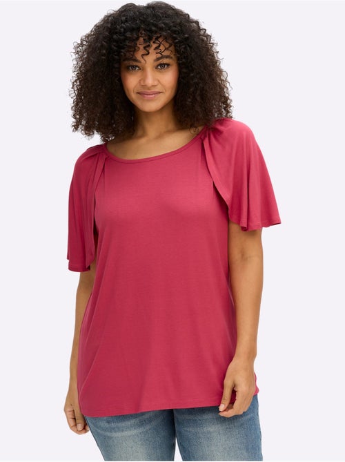 T-shirt Large Encolure Ronde - Taille Standard - Sheego - Kiabi