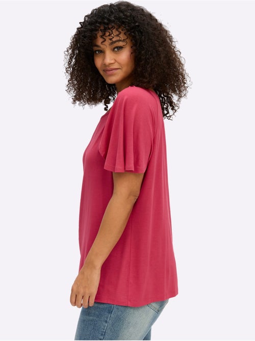 T-shirt Large Encolure Ronde - Taille Standard - Sheego - Kiabi