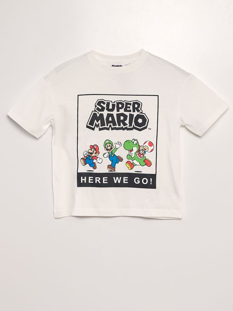 T-shirt large imprimé 'Mario' Blanc - Kiabi