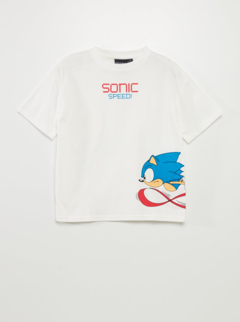 T-shirt large imprimé 'Sonic' blanc - Kiabi