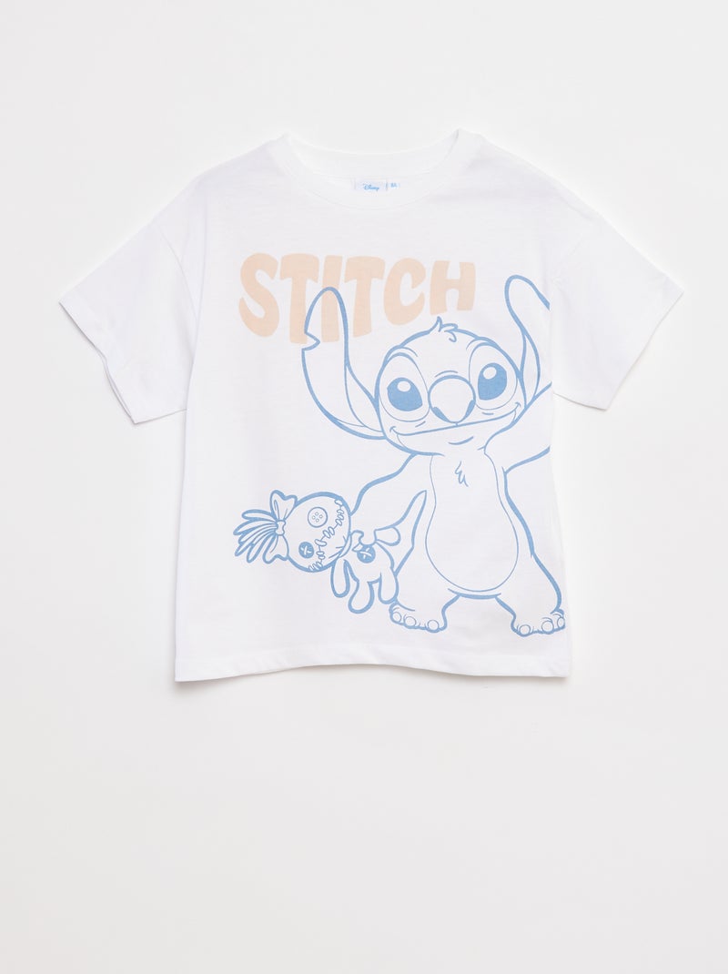 T-shirt large 'Stitch' Blanc - Kiabi
