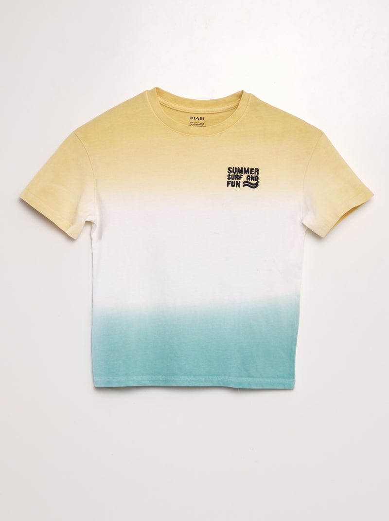 T-shirt large tie and dye Jaune - Kiabi