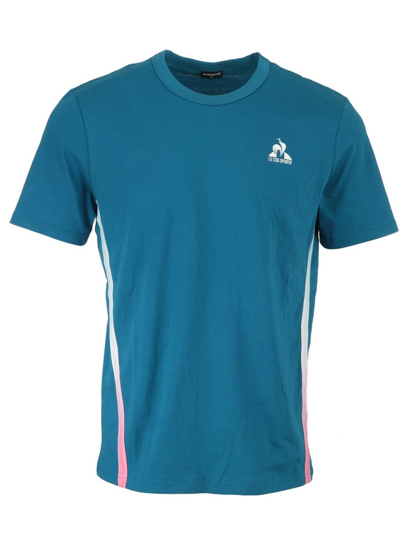 T-shirt Le Coq Sportif Bat Sp Tee Ss N2 Bleu Rose - Kiabi