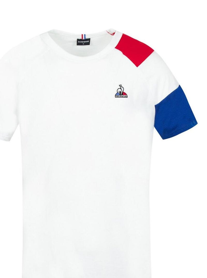 T-shirt Le Coq Sportif Bat Tee N°1 Blanc Rouge Bleu - Kiabi