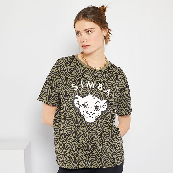 T-shirt 'Le Roi Lion' femme - kaki - Kiabi - 9,00€