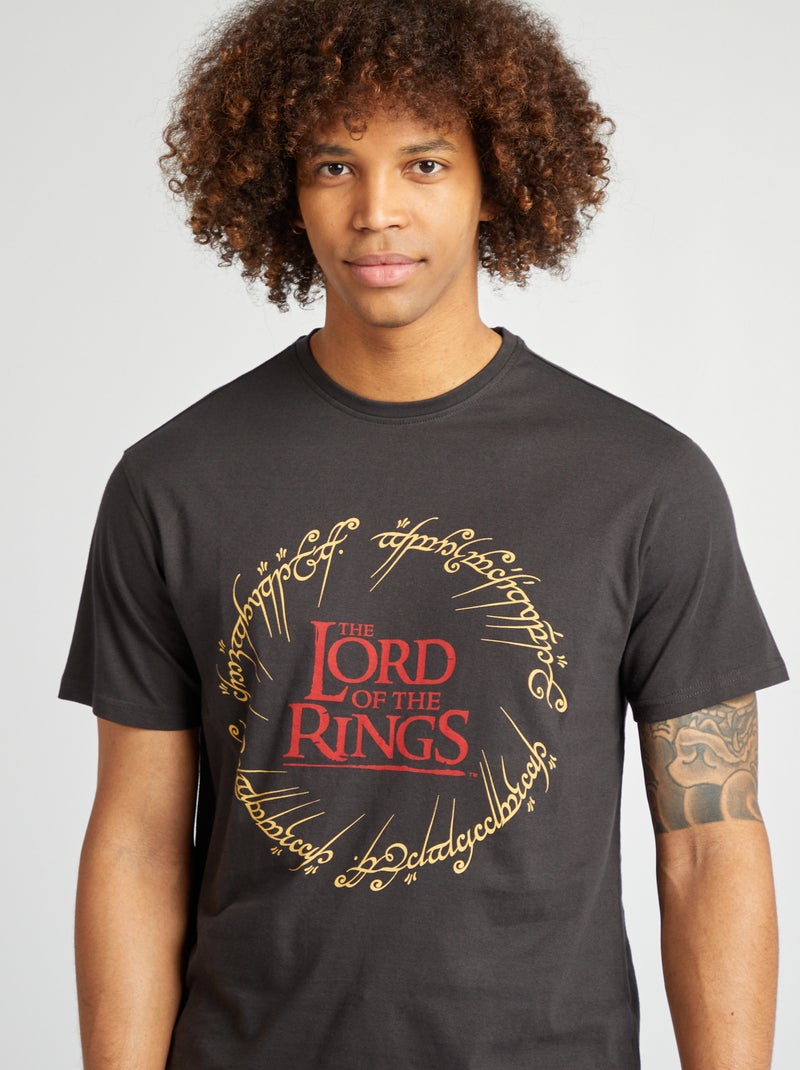 T-shirt 'Le Seigneur des anneaux' manches courtes NOIR - Kiabi