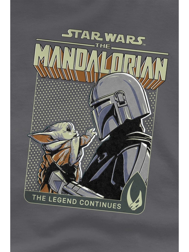 T-shirt legend continues - la guerre des étoiles: the mandalorian Gris Noir - Kiabi