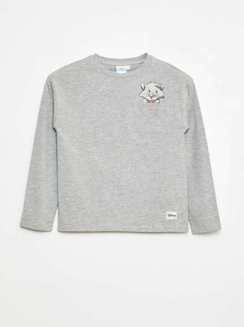 T-shirt 'Les Aristochats' 'Disney'  à manches longues Gris - Kiabi