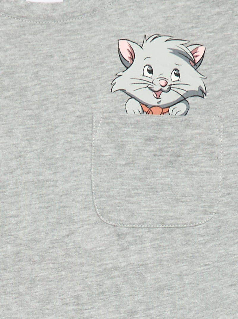 T-shirt 'Les Aristochats' 'Disney'  à manches longues Gris - Kiabi