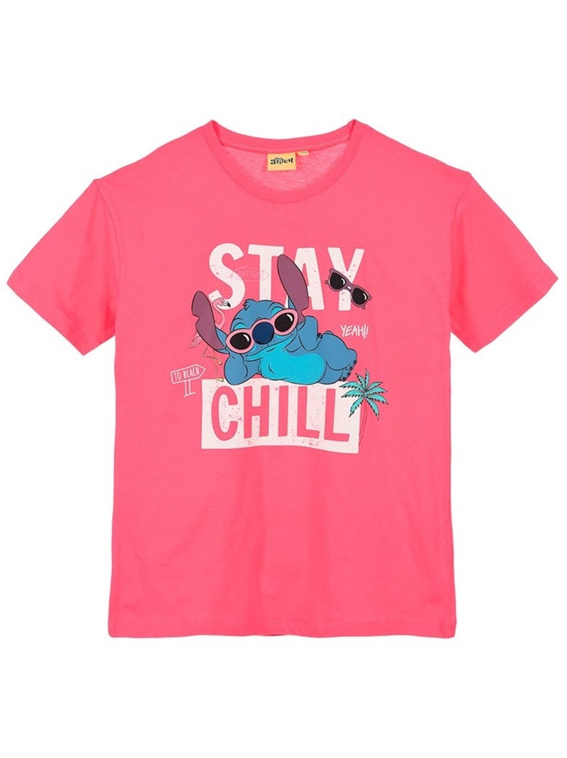 T-Shirt Lilo et Stitch | Licence Officielle Rose - Kiabi