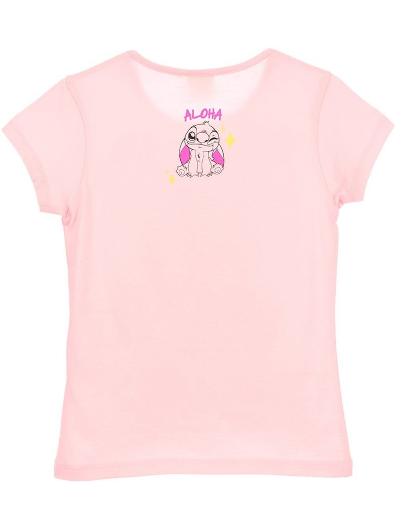T-Shirt Lilo et Stitch | Licence Officielle Rose - Kiabi
