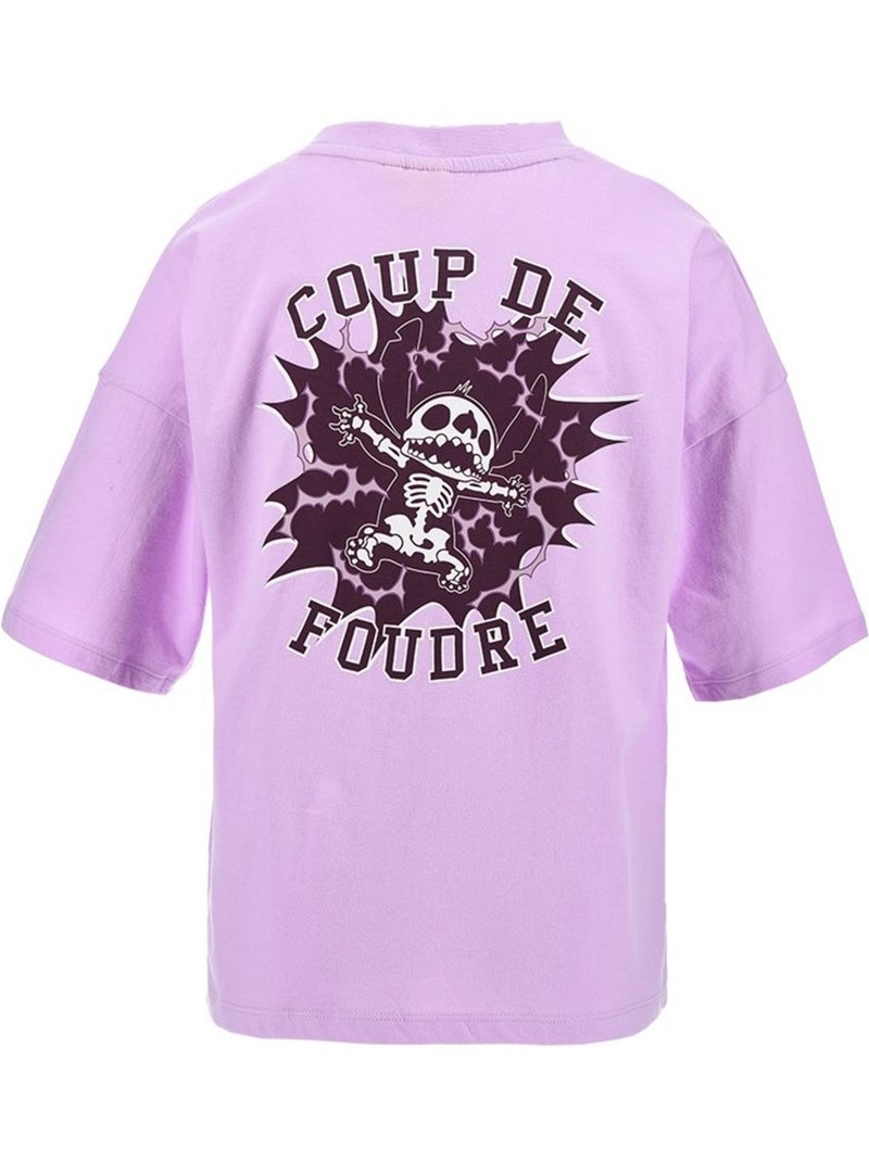 T-Shirt Lilo et Stitch | Licence Officielle Violet - Kiabi