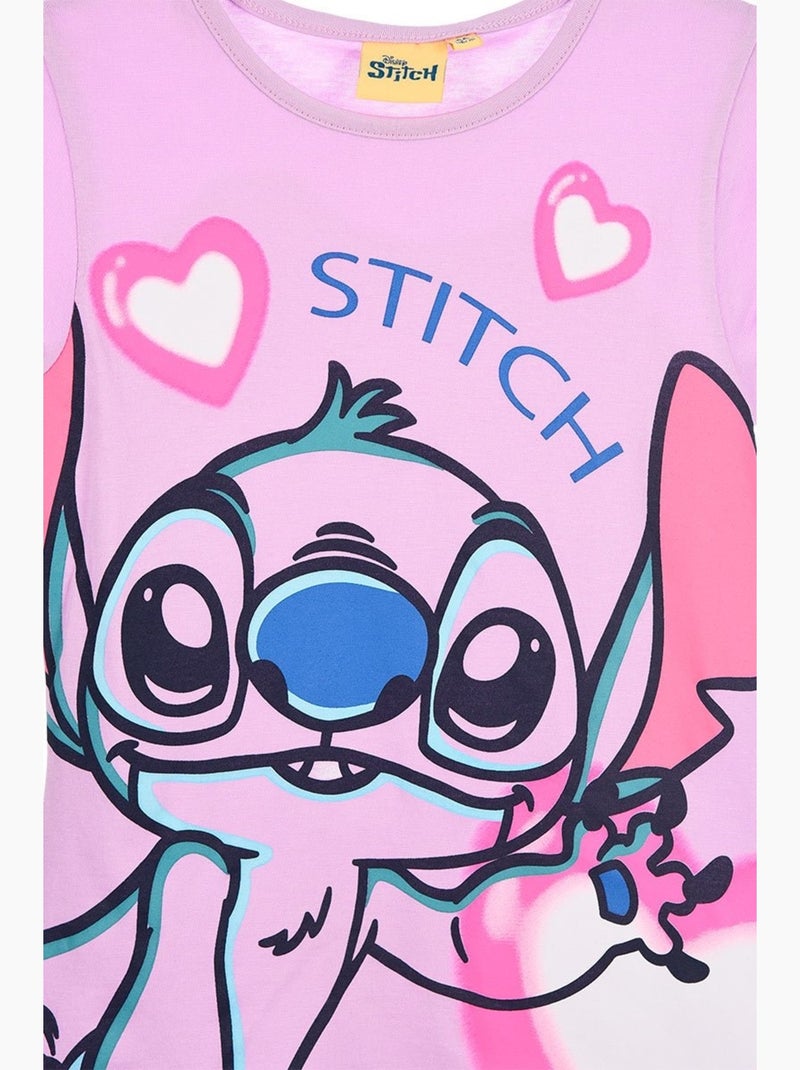T-Shirt Lilo et Stitch | Licence Officielle Violet - Kiabi