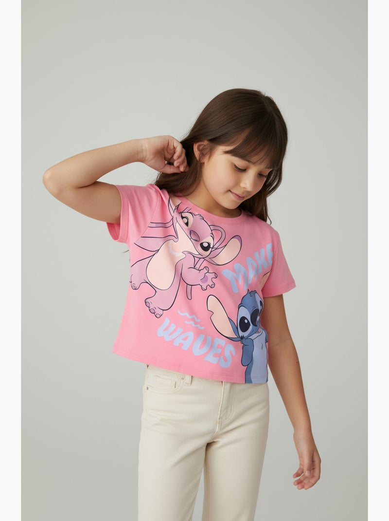 T-shirt Lilo & Stitch   | Licence Officielle Rose - Kiabi