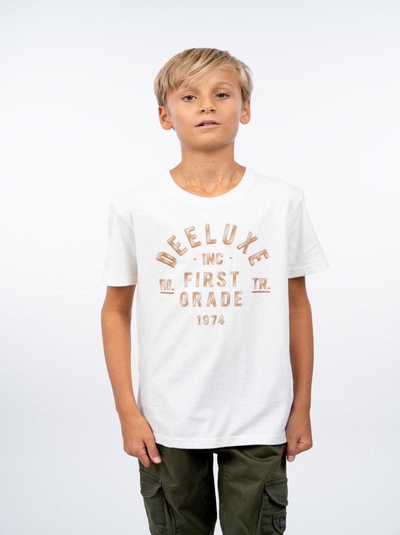 T-shirt logo manches courtes 'Deeluxe' Blanc - Kiabi