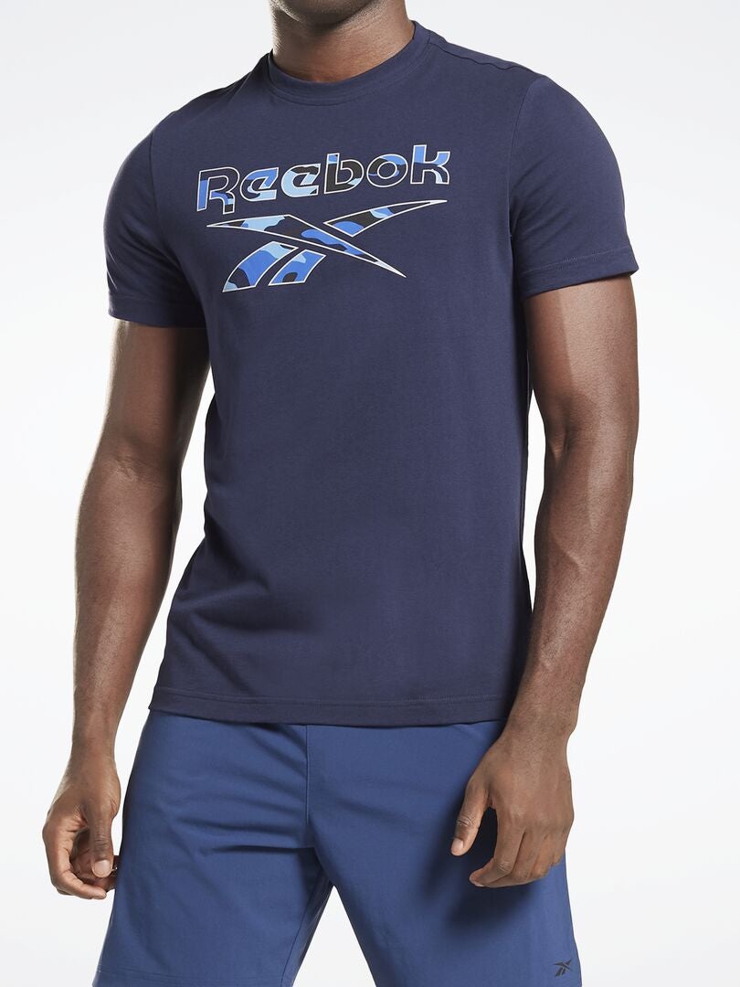 T-shirt logo 'Reebok' camouflage Bleu marine - Kiabi
