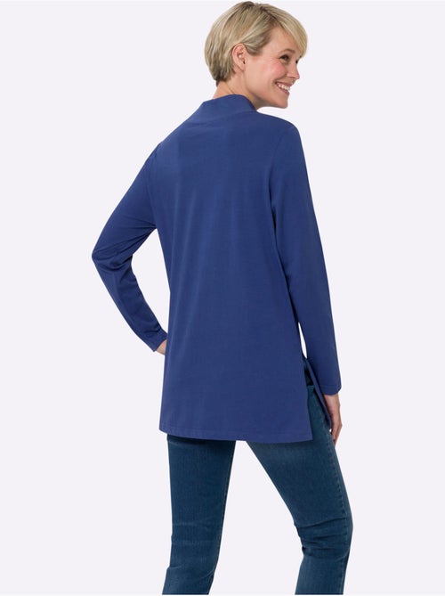 T-shirt long à col montant avec manches longues et fentes latérales - taille standard - moda vilona - Kiabi T-shirt long à col montant avec manches longues et fentes latérales - taille standard - moda vilona - Kiabi