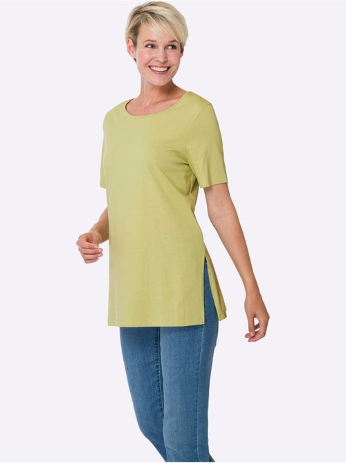 T-shirt long à col rond avec fentes latérales élégantes - Taille standard - Moda Vilona - Kiabi T-shirt long à col rond avec fentes latérales élégantes - Taille standard - Moda Vilona - Kiabi