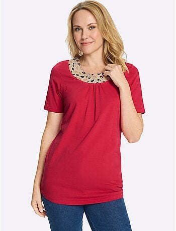 T-shirt Long Imprimé Animal - Taille Standard - Moda Vilona