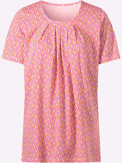 T-shirt long à col rond avec plis et manches courtes - Taille standard - Moda Vilona - Kiabi T-shirt long à col rond avec plis et manches courtes - Taille standard - Moda Vilona - Kiabi