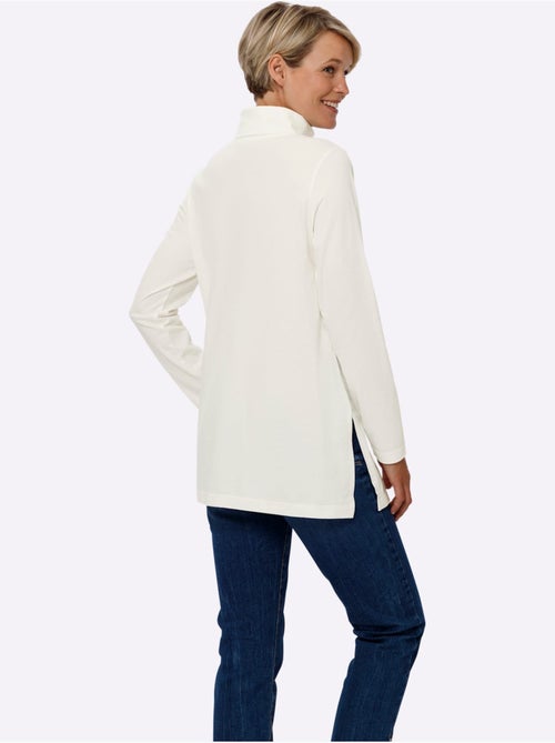 T-shirt long à col roulé et fentes latérales hautes - taille standard - moda vilona - Kiabi T-shirt long à col roulé et fentes latérales hautes - taille standard - moda vilona - Kiabi
