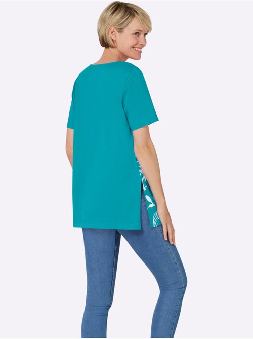 T-shirt long à encolure carrée avec motif floral et fentes latérales - Taille standard - Moda Vilona - Kiabi T-shirt long à encolure carrée avec motif floral et fentes latérales - Taille standard - Moda Vilona - Kiabi
