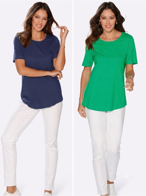 T-shirt long à encolure ronde avec coupe évasée et ourlet arrondi - Taille standard - Moda Vilona - Kiabi T-shirt long à encolure ronde avec coupe évasée et ourlet arrondi - Taille standard - Moda Vilona - Kiabi