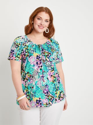 T-shirt long ample imprimé