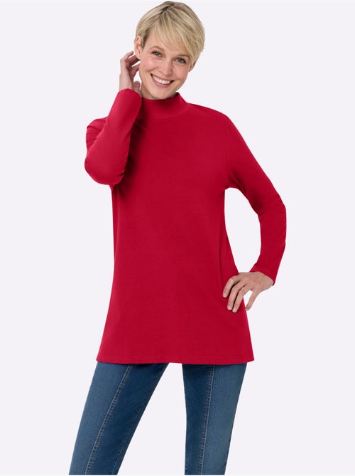 T-shirt long avec col montant et manches longues en coupe évasée - taille standard - moda vilona - Kiabi T-shirt long avec col montant et manches longues en coupe évasée - taille standard - moda vilona - Kiabi