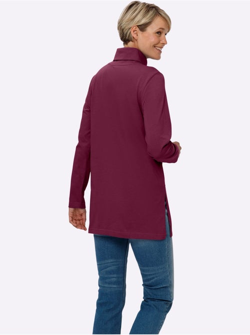 T-shirt long avec col roulé et fentes latérales hautes - taille standard - moda vilona - Kiabi T-shirt long avec col roulé et fentes latérales hautes - taille standard - moda vilona - Kiabi