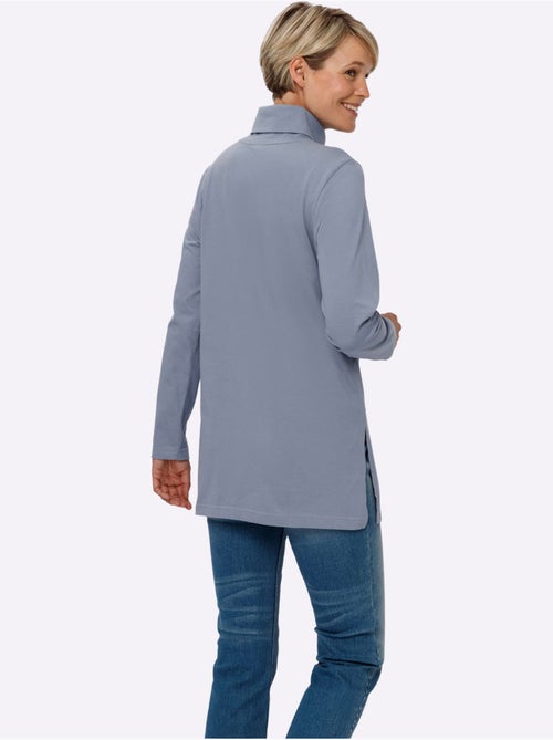 T-shirt long avec col roulé et manches longues - taille standard - moda vilona - Kiabi