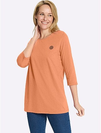 T-shirt Long Pur Coton - Taille Standard - Moda Vilona