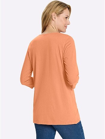 T-shirt Long Pur Coton - Taille Standard - Moda Vilona