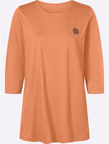 T-shirt Long Pur Coton - Taille Standard - Moda Vilona