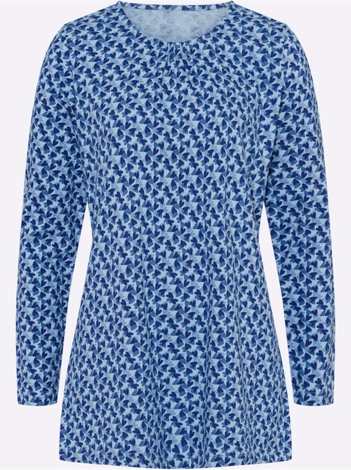 T-shirt long avec encolure ronde à manches longues et motifs floraux - taille standard - moda vilona - Kiabi T-shirt long avec encolure ronde à manches longues et motifs floraux - taille standard - moda vilona - Kiabi