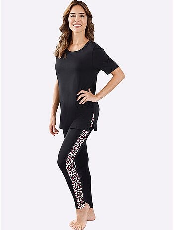 T-shirt long avec encolure ronde et fentes latérales - Taille standard - Moda Vilona