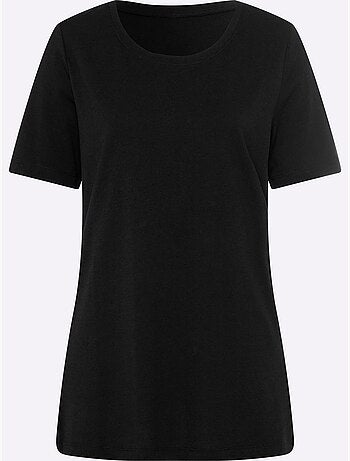 T-shirt long avec encolure ronde et fentes latérales - Taille standard - Moda Vilona