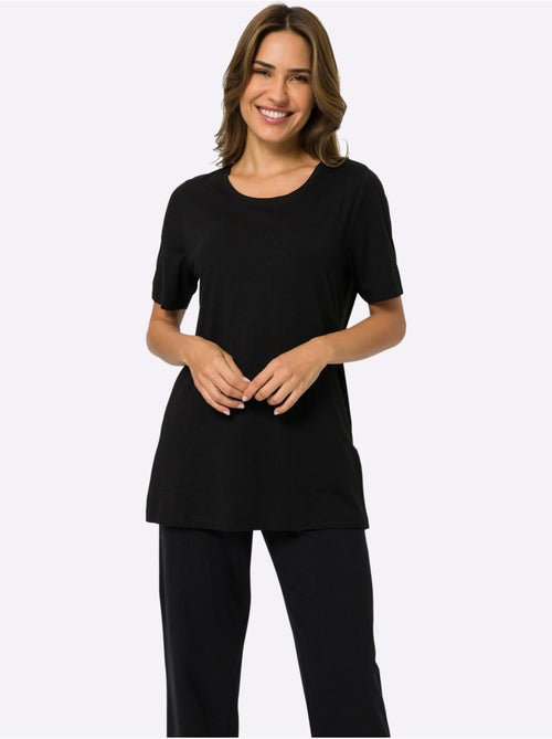 T-shirt long avec encolure ronde et fentes latérales - Taille standard - Moda Vilona - Kiabi