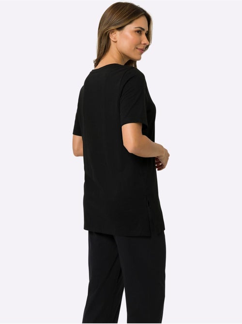 T-shirt long avec encolure ronde et fentes latérales - Taille standard - Moda Vilona - Kiabi