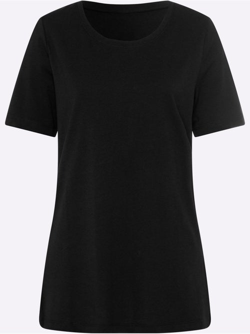 T-shirt long avec encolure ronde et fentes latérales - Taille standard - Moda Vilona - Kiabi