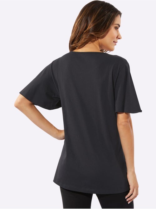 T-shirt long avec encolure ronde et imprimé ethnique - Taille standard - Moda Vilona - Kiabi