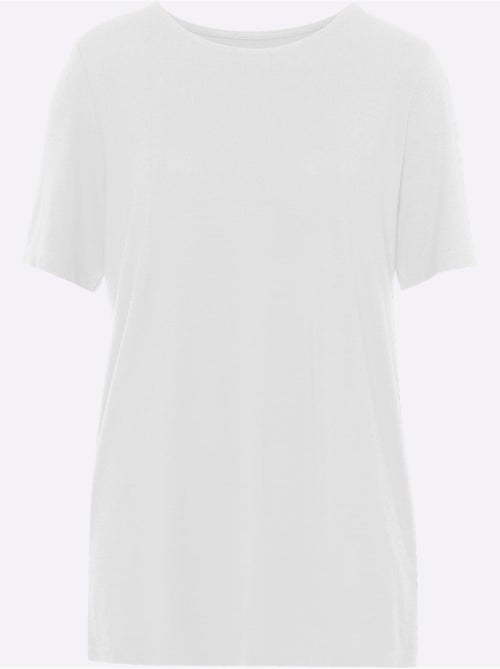 T-shirt long avec encolure ronde et manches mi-longues - Taille standard - Moda Vilona - Kiabi