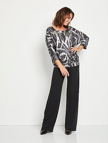 T-shirt long blousant maille pailletée
