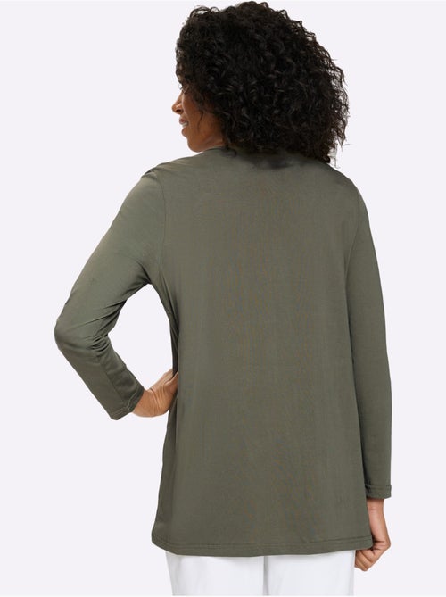 T-shirt long boutons imitation bois - taille standard - moda vilona - Kiabi