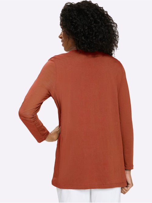 T-shirt long boutons imitation bois - taille standard - moda vilona - Kiabi