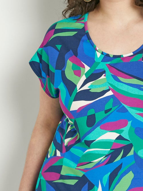 T-shirt long col rond uni ou imprimé manches courtes - Kiabi T-shirt long col rond uni ou imprimé manches courtes - Kiabi