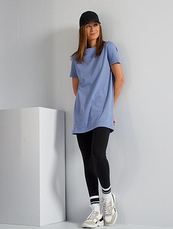 T-shirt long côtelé