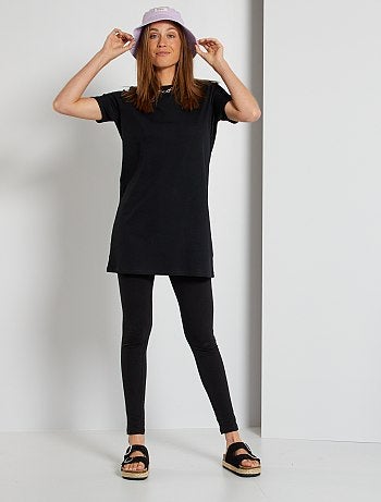 T-shirt long côtelé