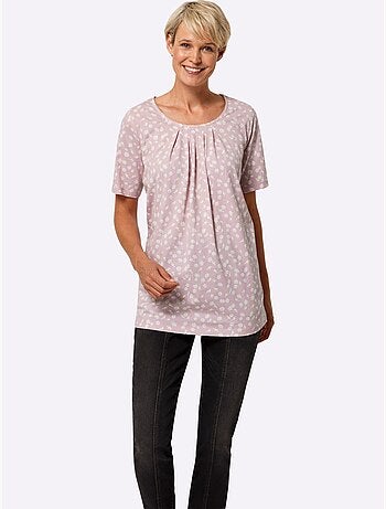T-shirt Long Coupe En A - Taille Standard - Moda Vilona